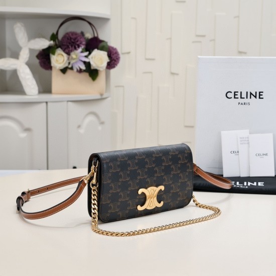 CELINE IN TRIOMPHE CANVAS AND CALFSKIN 10L972