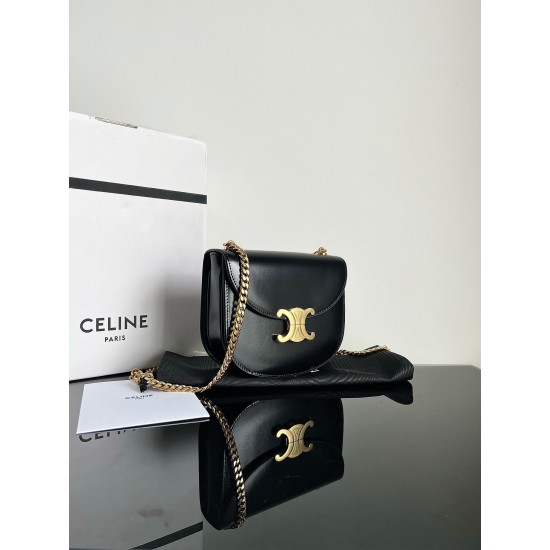 CELINE CHAIN BESACE CLEA IN SHINY CALFSKIN 110973