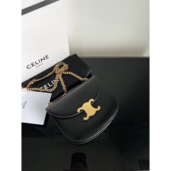 CELINE CHAIN BESACE CLEA IN SHINY CALFSKIN 110973