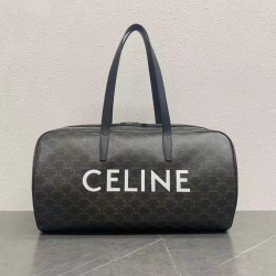 CELINE DUFFLE BAG IN TRIOMPHE CANVAS WITH CELINE PRINT 113852