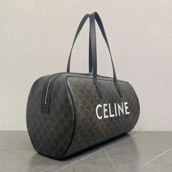 CELINE DUFFLE BAG IN TRIOMPHE CANVAS WITH CELINE PRINT 113852