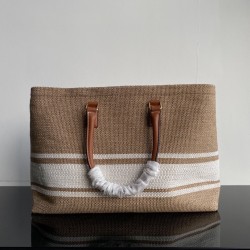 CELINE Cabas Woven Shoulder Bag 190062