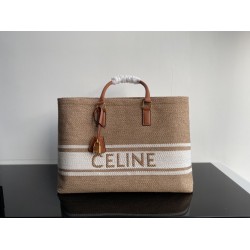 CELINE Cabas Woven Shoulder Bag 190062