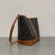 CELINE MEDIUM BUCKET IN TRIOMPHE CANVAS AND CALFSKIN 191132