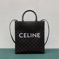 CELINE SMALL CABAS VERTICAL IN TRIOMPHE CANVAS AND CALFSKIN 191542