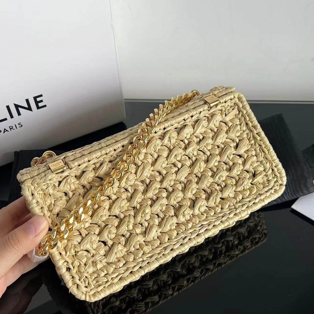 CELINE TRIOMPHE Plant Woven Chain Underarm Bag 197993