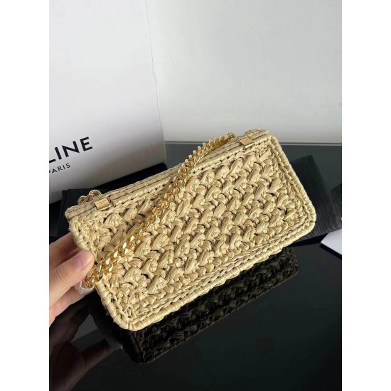 CELINE TRIOMPHE Plant Woven Chain Underarm Bag 197993