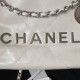 CHANEL 22 MINI HANDBAG Calfskin, Silver-Tone White AS3980