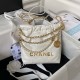 CHANEL 22 MINI HANDBAG Shiny Grained Calfskin, Gold-Tone & Pearl White AS3980