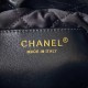 CHANEL 22 MINI HANDBAG Shiny Grained Calfskin, Gold-Tone Black AS3980