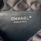 CHANEL 22 MINI HANDBAG Metallic Shaded Calfskin & Silver-Tone Metal Black & Silver AS3980