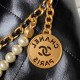 CHANEL 22 MINI HANDBAG Shiny Grained Calfskin, Gold-Tone & Pearl Black AS3980