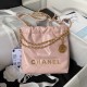 CHANEL 22 MINI HANDBAG Calfskin, Gold-Tone Pink AS3980