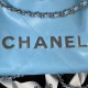 CHANEL 22 MINI HANDBAG Calfskin, Silver-Tone Blue AS3980