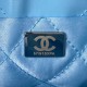 CHANEL 22 MINI HANDBAG Calfskin, Silver-Tone Blue AS3980