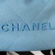 CHANEL 22 MINI HANDBAG Shiny Grained Calfskin, Gold-Tone & Lacquered Blue AS3980