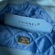 CHANEL 22 MINI HANDBAG Shiny Grained Calfskin, Gold-Tone & Lacquered Blue AS3980