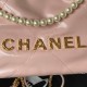 CHANEL 22 MINI HANDBAG Shiny Grained Calfskin, Gold-Tone & Pearl Pink AS3980