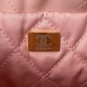 CHANEL 22 MINI HANDBAG Shiny Grained Calfskin, Gold-Tone & Pearl Pink AS3980