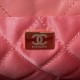 CHANEL 22 MINI HANDBAG Calfskin, Gold-Tone Coral Pink  AS3980