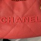 CHANEL 22 MINI HANDBAG Shiny Grained Calfskin, Gold-Tone & Lacquered Coral Pink AS3980