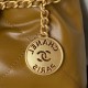 CHANEL 22 MINI HANDBAG Calfskin, Gold-Tone Brown AS3980