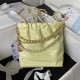 CHANEL 22 MINI HANDBAG Calfskin, Gold-Tone Yellow AS3980