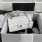 CHANEL CLASSIC FLAP HANDBAG Grained Calfskin & Silver-Tone Metal White A01112 