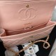 CHANEL CLASSIC FLAP HANDBAG Grained Calfskin & Gold-Tone Metal Pink A01112 