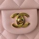 CHANEL CLASSIC FLAP HANDBAG Grained Calfskin & Gold-Tone Metal Pink A01112 