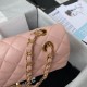 CHANEL CLASSIC FLAP HANDBAG Grained Calfskin & Gold-Tone Metal Pink A01112 