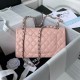 CHANEL CLASSIC FLAP HANDBAG Grained Calfskin & Silver-Tone Metal Pink A01112 