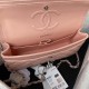 CHANEL CLASSIC FLAP HANDBAG Grained Calfskin & Silver-Tone Metal Pink A01112 