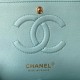 CHANEL CLASSIC FLAP HANDBAG Grained Calfskin & Gold-Tone Metal Blue A01112 