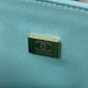 CHANEL CLASSIC FLAP HANDBAG Grained Calfskin & Gold-Tone Metal Blue A01112 