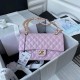 CHANEL CLASSIC FLAP HANDBAG Lambskin & Gold-Tone Metal Pink A01112 