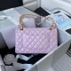 CHANEL CLASSIC FLAP HANDBAG Lambskin & Gold-Tone Metal Pink A01112 