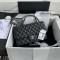 CHANEL CLASSIC FLAP HANDBAG Grained Calfskin & Silver-Tone Metal Black A01112 