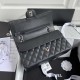 CHANEL CLASSIC FLAP HANDBAG Grained Calfskin & Silver-Tone Metal Black A01112 