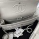 CHANEL CLASSIC FLAP HANDBAG Grained Calfskin & Silver-Tone Metal Grey A01112 