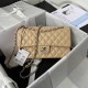 CHANEL CLASSIC FLAP HANDBAG Lambskin & Silver-Tone Metal Apricot A01112 