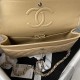 CHANEL CLASSIC FLAP HANDBAG Lambskin & Silver-Tone Metal Apricot A01112 