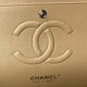 CHANEL CLASSIC FLAP HANDBAG Lambskin & Silver-Tone Metal Apricot A01112 