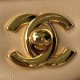 CHANEL CLASSIC FLAP HANDBAG Lambskin & Gold-Tone Metal Apricot A01112 