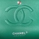 CHANEL CLASSIC FLAP HANDBAG Lambskin & Silver-Tone Metal Green A01112 