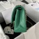 CHANEL CLASSIC FLAP HANDBAG Lambskin & Gold-Tone Metal Green A01112 