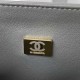 CHANEL CLASSIC FLAP HANDBAG Lambskin & Gold-Tone Metal Grey A01112 