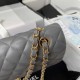 CHANEL CLASSIC FLAP HANDBAG Lambskin & Gold-Tone Metal Grey A01112 