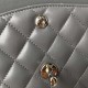 CHANEL CLASSIC FLAP HANDBAG Lambskin & Silver-Tone Metal Grey A01112 