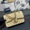 CHANEL SMALL CLASSIC FLAP HANDBAG Lambskin & Gold-Tone Metal Yellow A01113